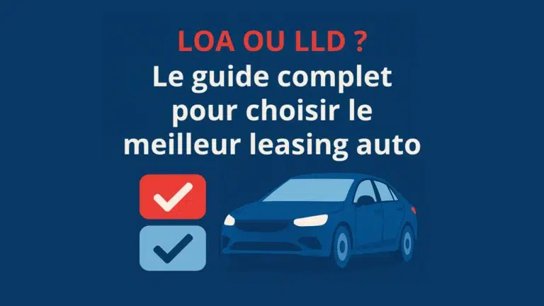 Infographie illustrant le choix entre LOA (Location avec Option d’Achat) et LLD (Location Longue Durée), pour guider les automobilistes dans leur décision de leasing.