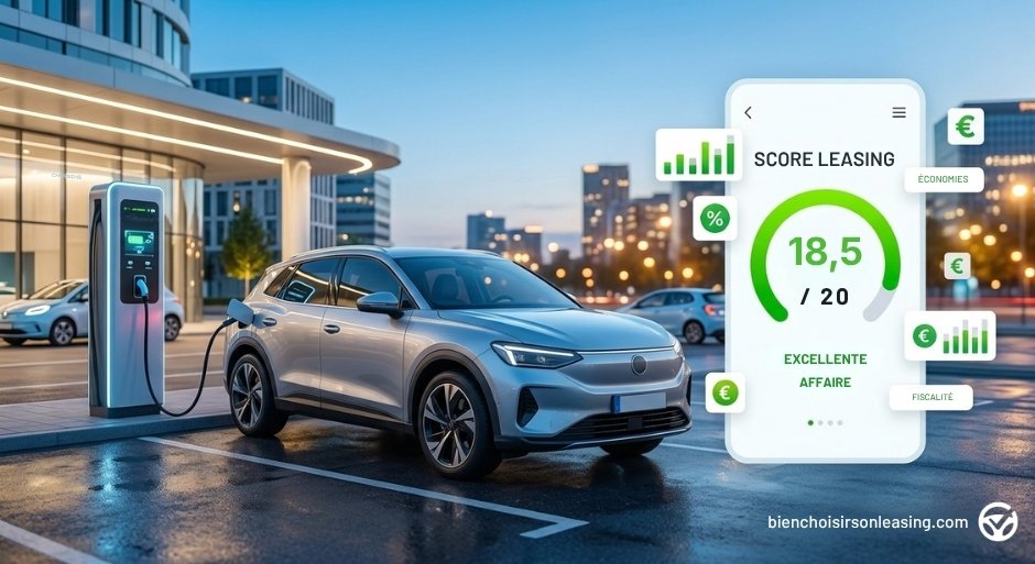 Infographie Score Leasing voiture électrique 2026.